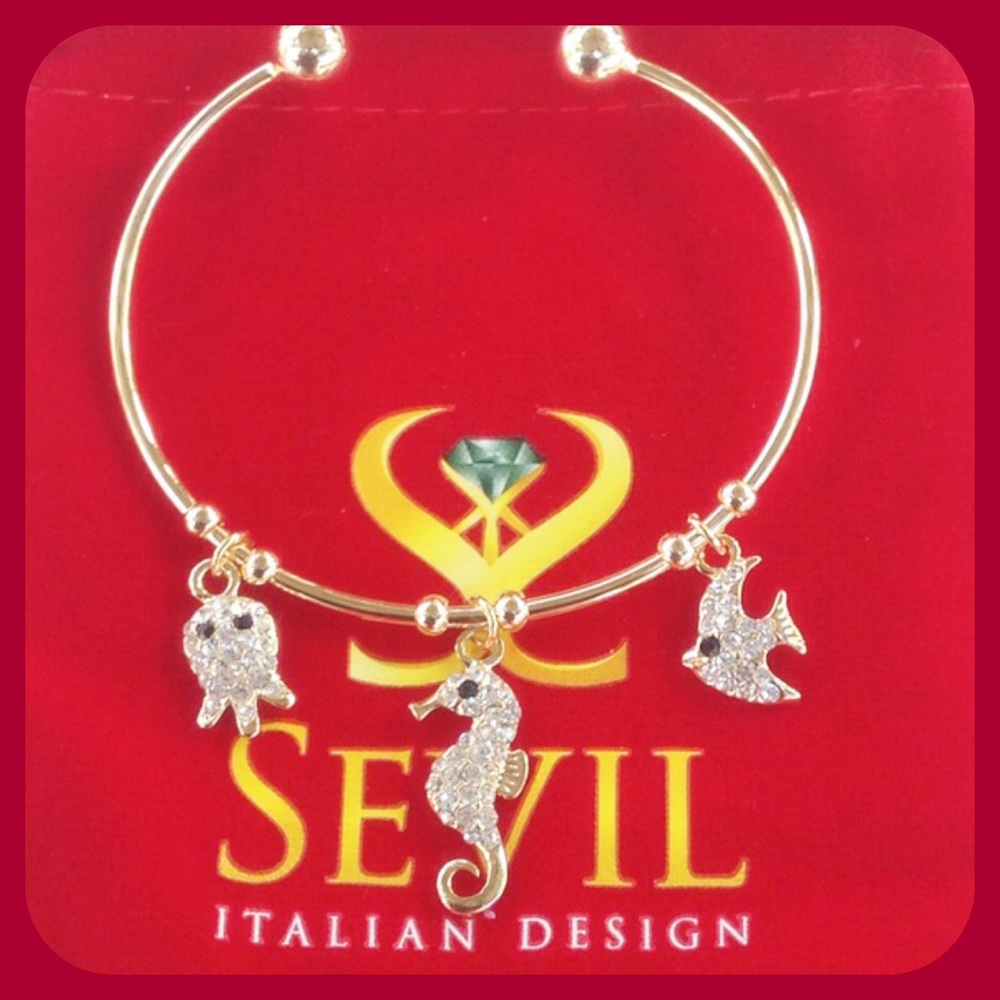 Sea Creatures Charm Bangle
